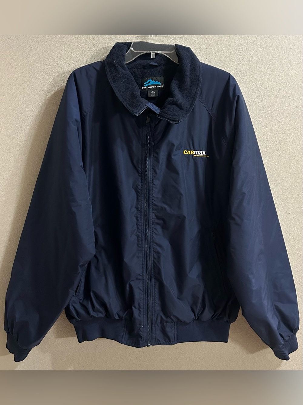 Carmax Employee Jacket Size XL Navy Blue Fleece Lined Car Sales Uniform Workwear